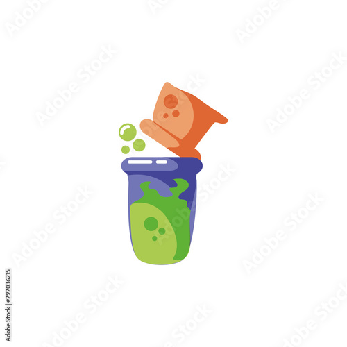 cauldron bubbly of witch on white background