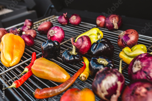 Vegetarian grill - grilled vegetables on the grill as a side dish
