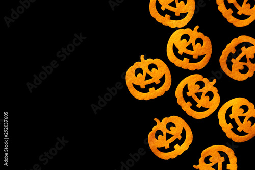 Halloween background. Pumpkin scary orange decoration isolated o
