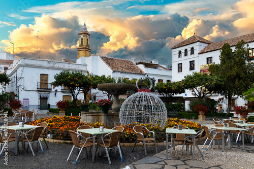 Plaza de las Flores in Estepona, Andalusia, Spain photo