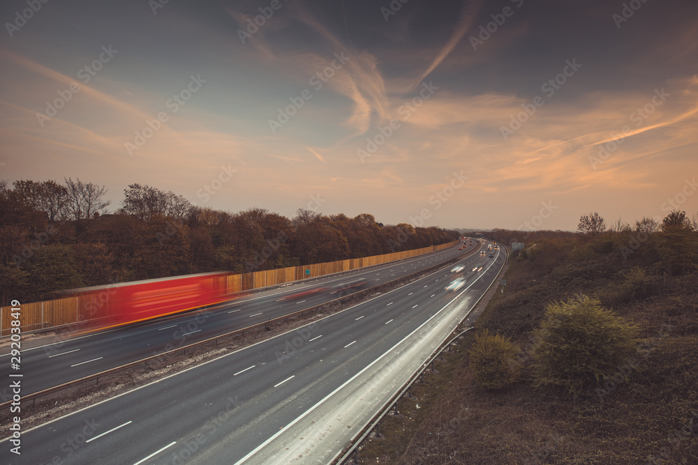 Traffic Lorry on Motorway