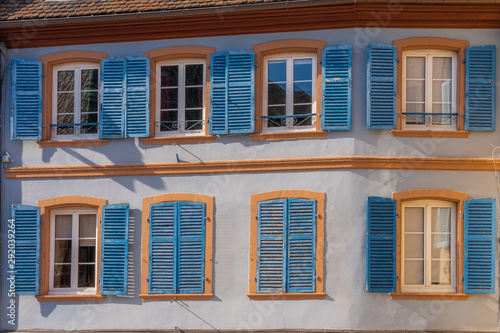 Colmar, France - 09 16 2019: Colorful windows in the little Venice