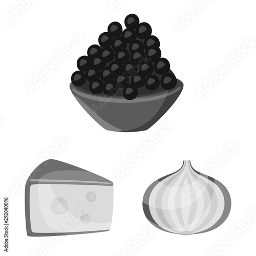 Isolated object of spices and aroma sign. Set of spices and product stock symbol for web.