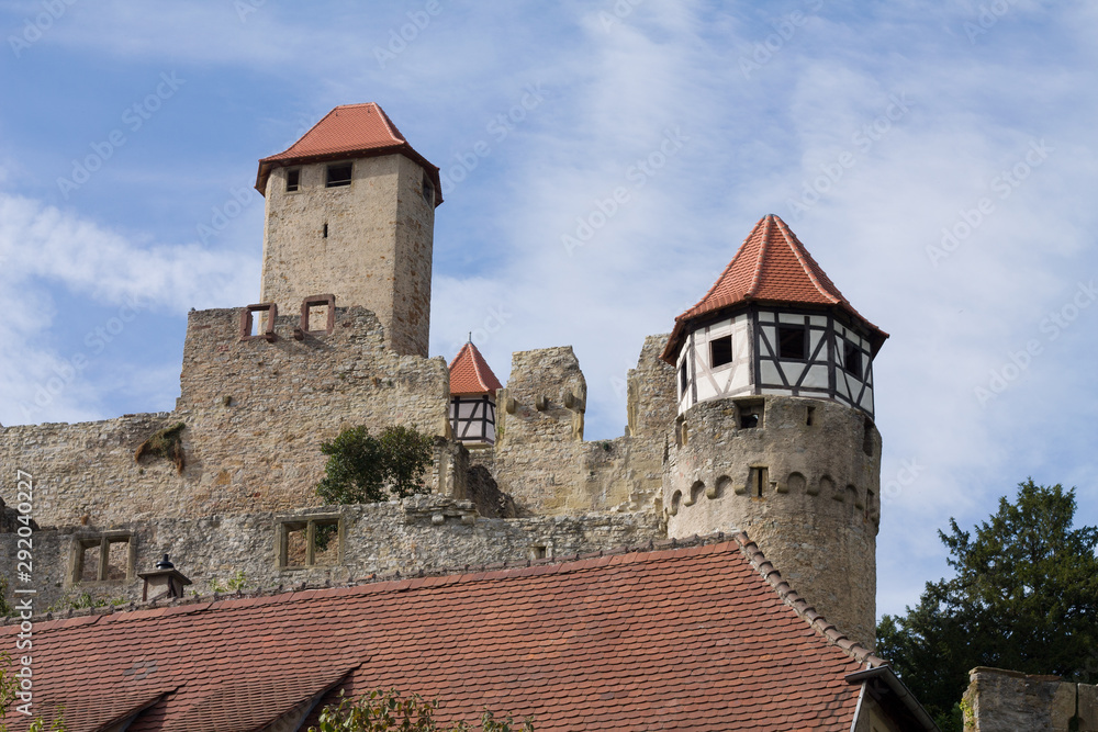 Hornberg Castle above the village Neckarzimmern in the Neckar valley, Germany