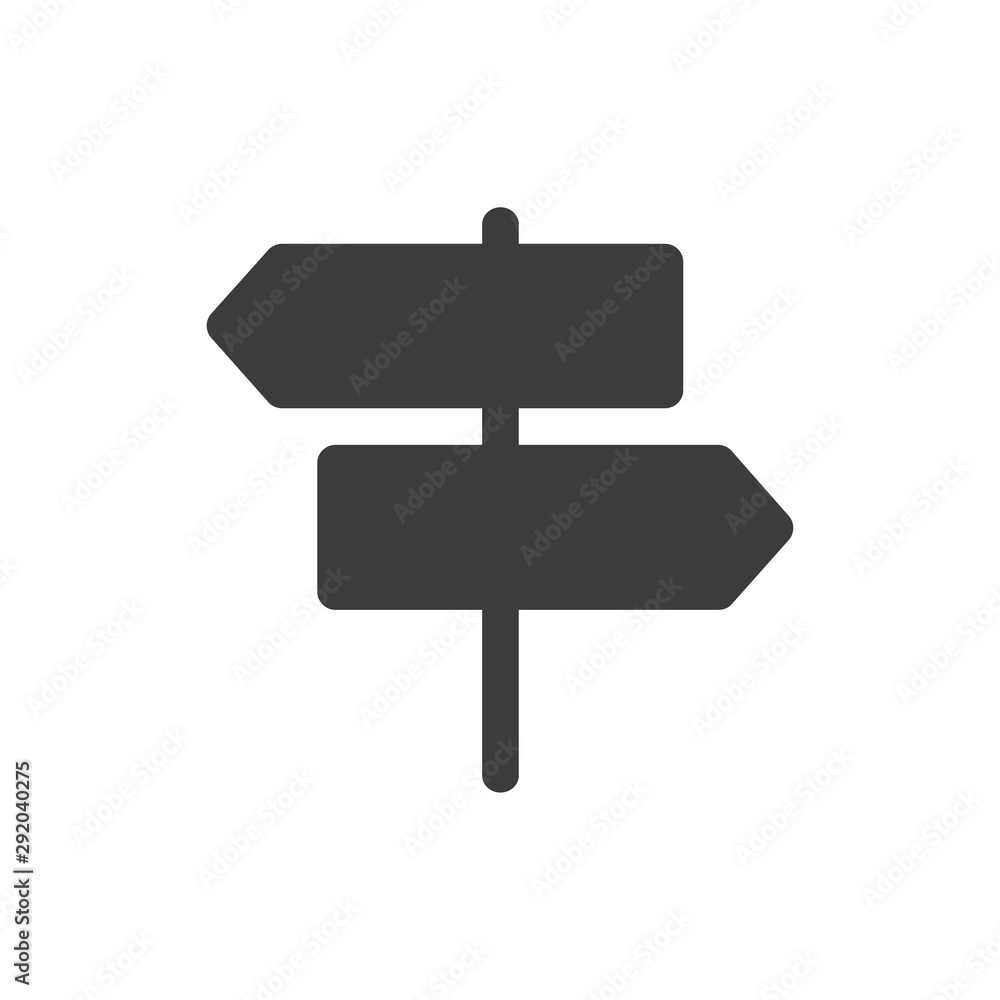 Signpost icon vector. Road sign icon flat Signpost icon vector. Road sign icon flat