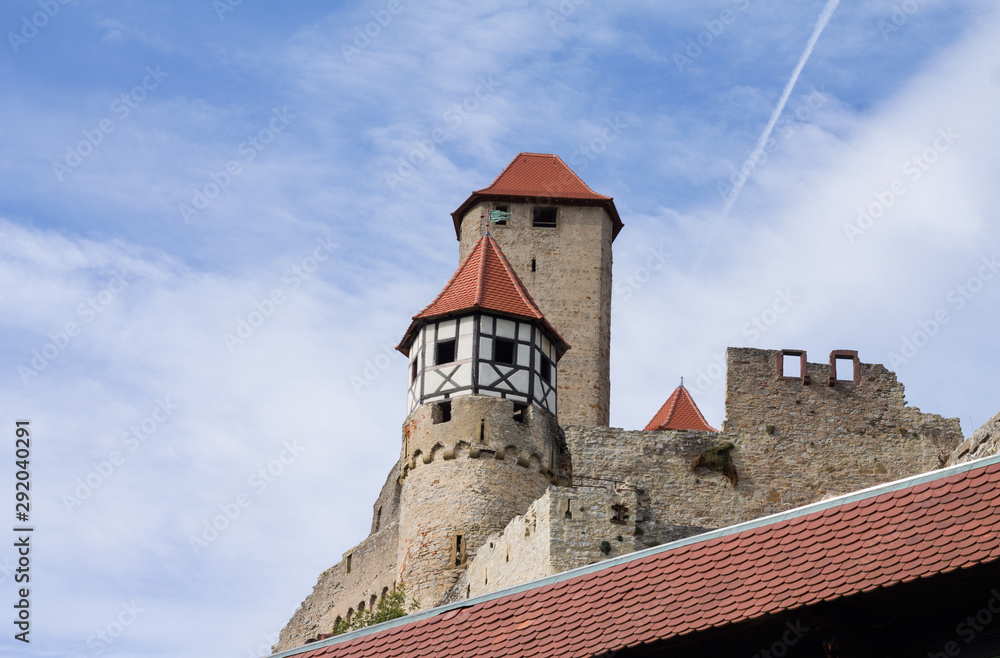 Hornberg Castle above the village Neckarzimmern in the Neckar valley, Germany