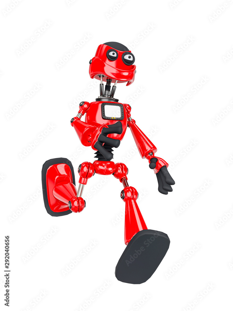 robot cartoon running robot cartoon running