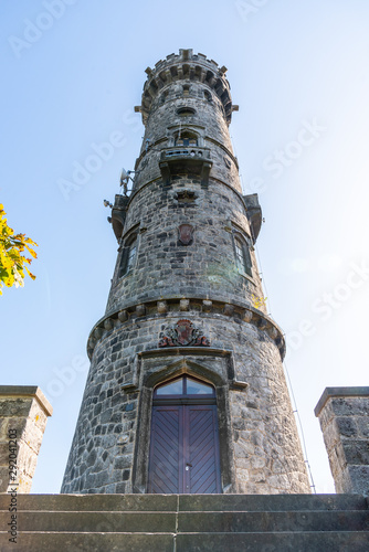 Decinsky Sneznik lookout tower on the top of Decinsky Sneznik Mountain, German: Hoher Schneeberg. Protected area Elbe Sandstones, Czech Republic photo