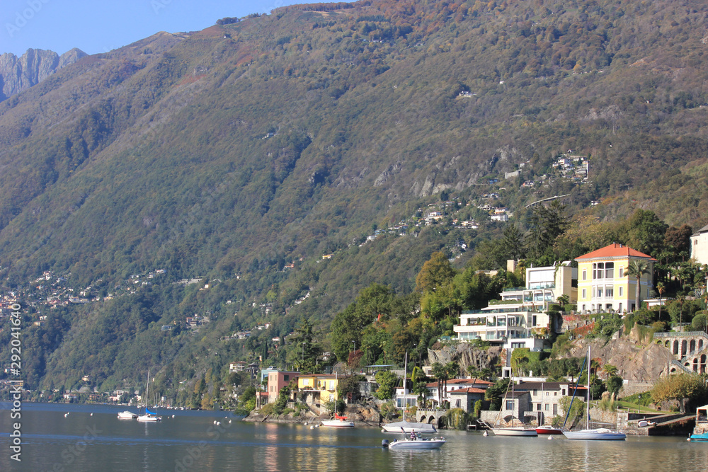 Ascona at the lake maggiore on a sunny day