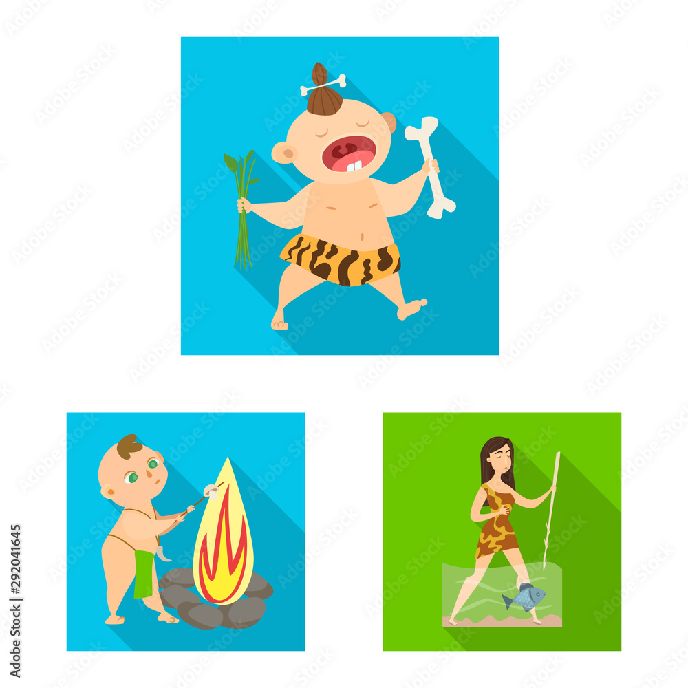 Fototapeta premium Vector design of evolution and prehistory sign. Collection of evolution and development stock vector illustration.