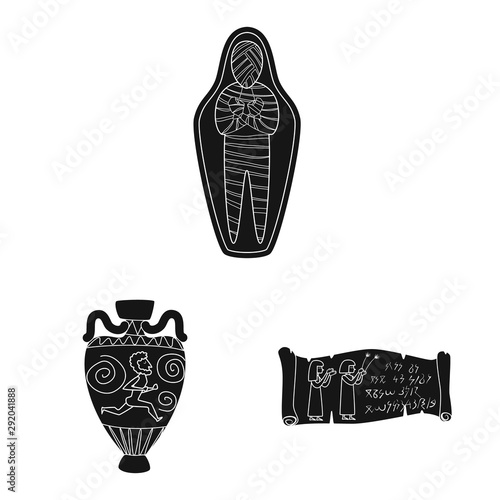 Isolated object of museum and attributes icon. Collection of museum and historical vector icon for stock.