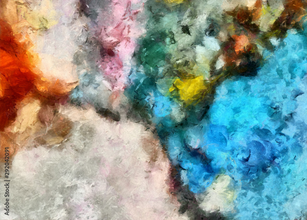 Naklejka premium Grunge close up oil painting background. Simple design pattern. Drawn texture. Graphic template for wallpaper or different digital products creation. Macro paint strokes.