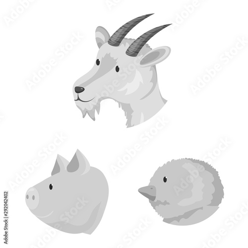 Vector design of countryside and homestead logo. Set of countryside and breeding stock symbol for web.