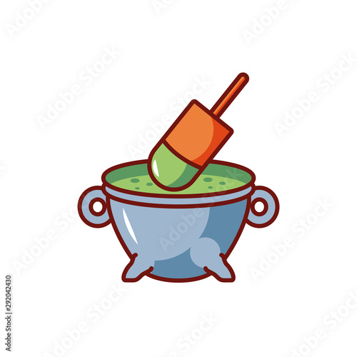 potion bubbly of witch on white background
