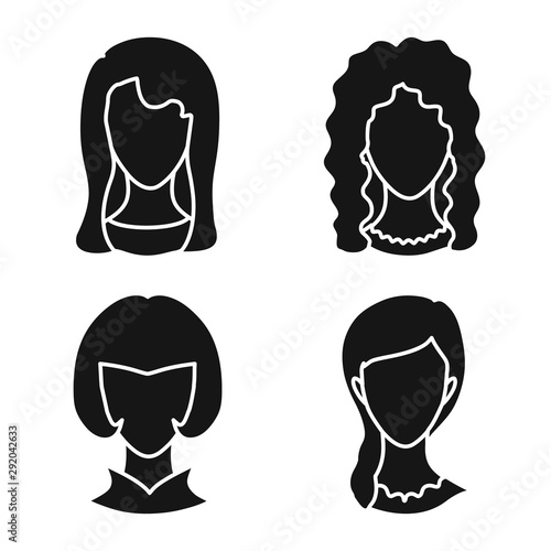 Vector design of character and profile symbol. Set of character and dummy vector icon for stock.