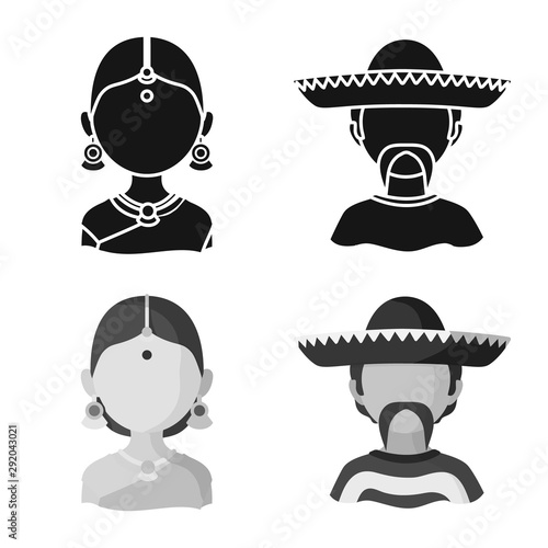 Vector illustration of imitator and resident icon. Collection of imitator and culture stock vector illustration.