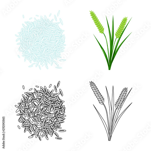 Isolated object of crop and ecological logo. Collection of crop and cooking stock vector illustration.