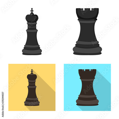 Vector illustration of checkmate and thin sign. Collection of checkmate and target stock symbol for web.