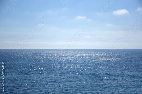 Seascape with sea horizon