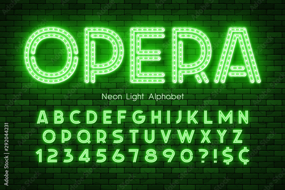 Neon light 3d alphabet, led extra glowing font. Neon light 3d alphabet, led extra glowing font.