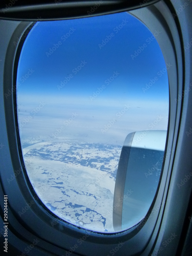 sky view from airplane window