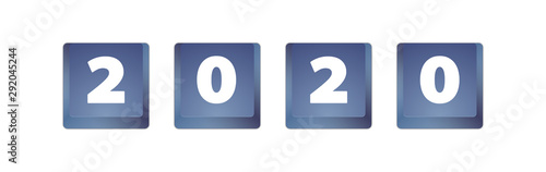 2020 blaue Tastatur - Neujahr neues Jahr