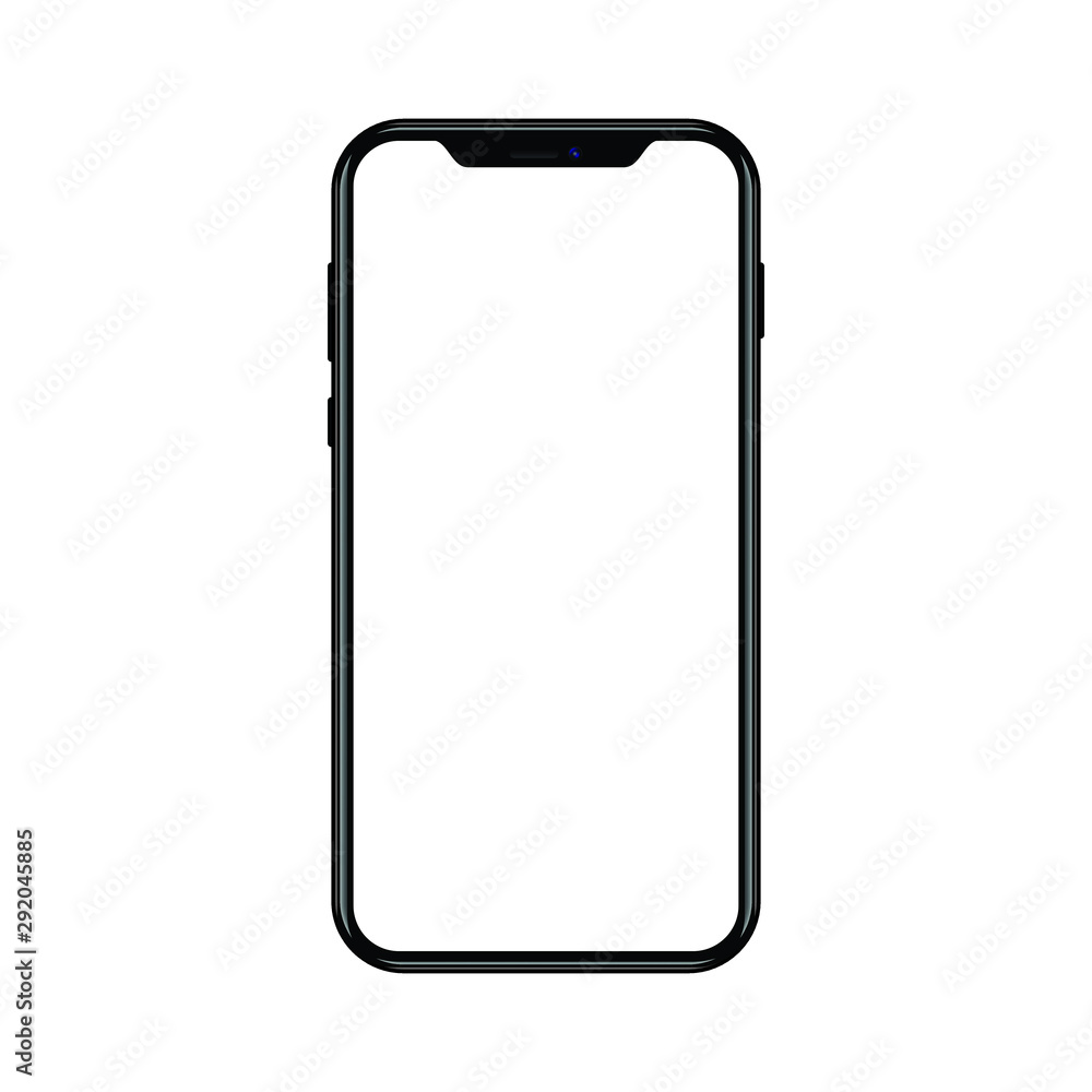 Smartphone mockup with blank screen isolated on white background. front view. Smartphone mockup with blank screen isolated on white background. front view.