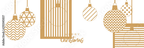 geometrischer Weihnachtsbanner weiß