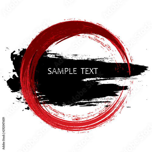 vector brush strokes circles of paint. Ink hand drawn paint brush circle. Logo, label design element vector illustration. abstract circle. Frame.