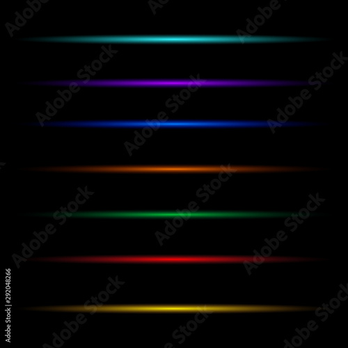 Effect neon light magical light, glowing, illuminated vector