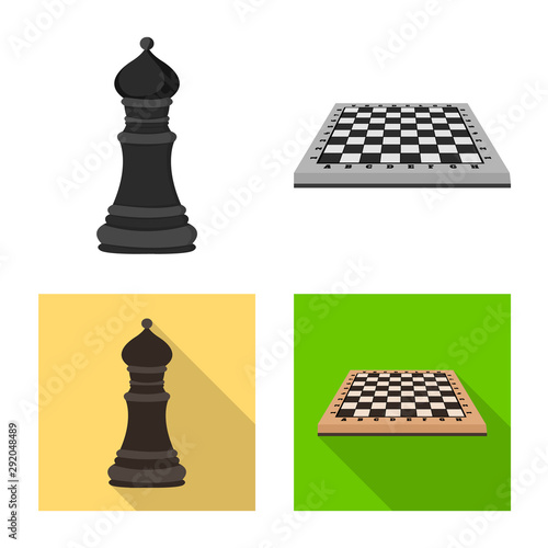 Vector illustration of checkmate and thin sign. Set of checkmate and target vector icon for stock.