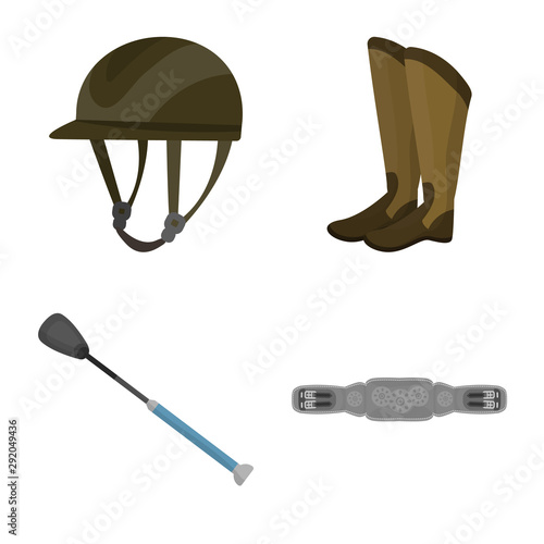 Isolated object of horseback and equestrian icon. Set of horseback and horse stock symbol for web.
