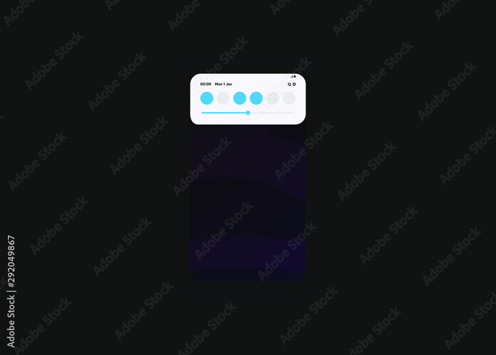 Drop Down Panel Notification Smartphone Phone User Interface User Experience UI Template Vector Illustration Drop Down Panel Notification Smartphone Phone User Interface User Experience UI Template Vector Illustration