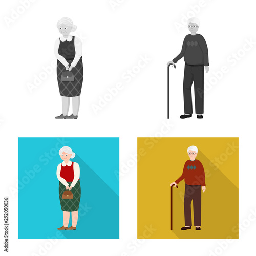 Vector design of character and avatar icon. Set of character and portrait stock symbol for web.