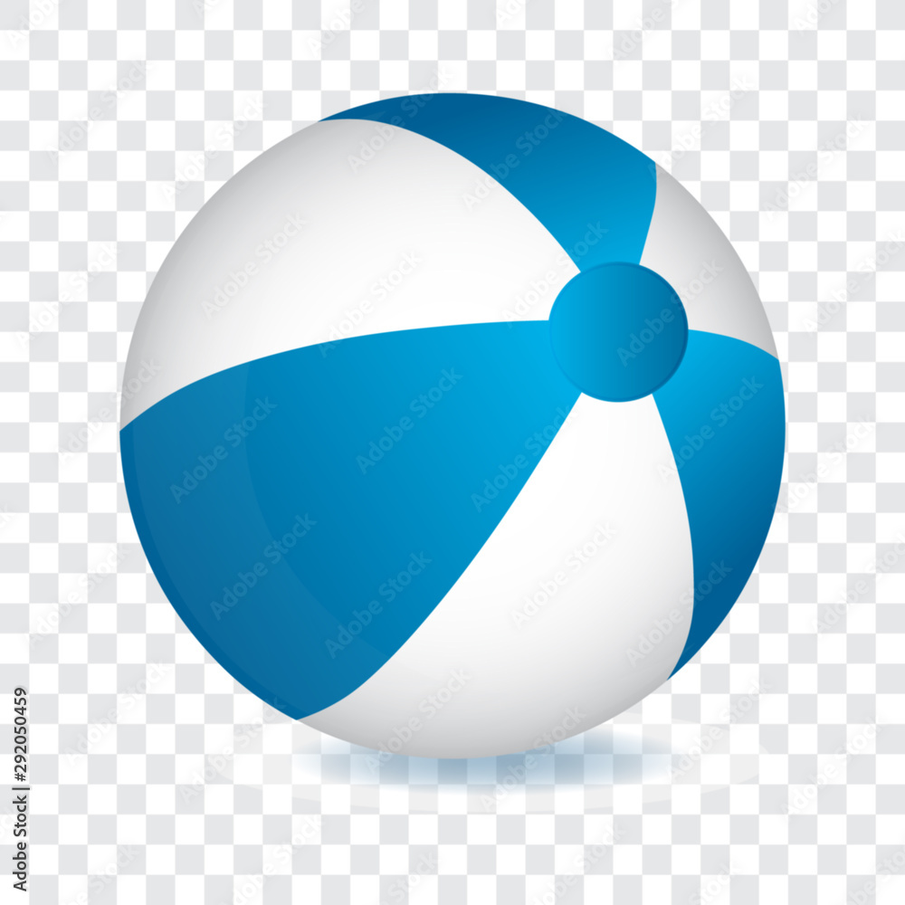 Blue and white beach ball, vector illustration. Blue and white beach ball, vector illustration.