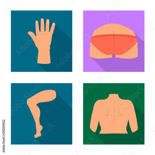 Vector design of body and part logo. Set of body and anatomy vector icon for stock.