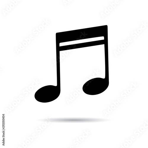 Music note, isolated vector illustration.