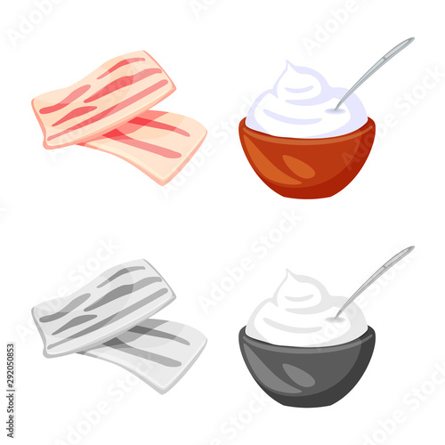 Vector design of taste and product icon. Collection of taste and cooking stock vector illustration.