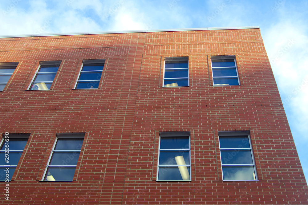brick windows business corporate building modern office workplace