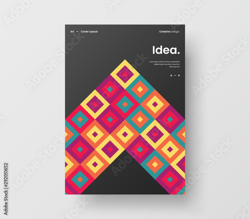 Amazing business presentation vector A4 vertical orientation front page mock up. Modern corporate report cover abstract geometric illustration design layout. Company identity brochure template.