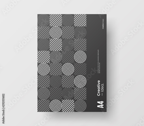 Amazing business presentation vector A4 vertical orientation front page mock up. Modern corporate report cover abstract geometric illustration design layout. Company identity brochure template.