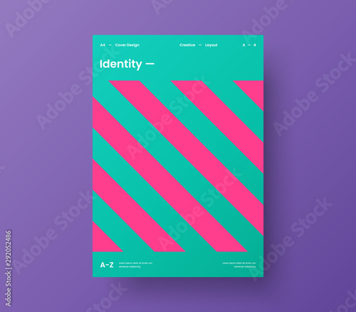 Amazing business presentation vector A4 vertical orientation front page mock up. Modern corporate report cover abstract geometric illustration design layout. Company identity brochure template.