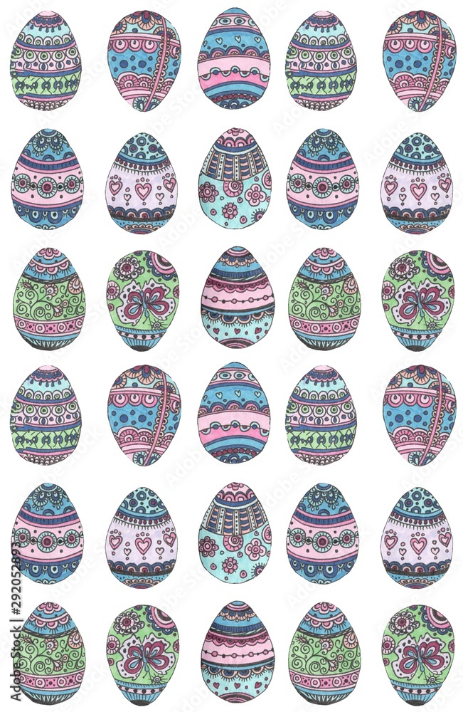 set of colorful easter eggs set of colorful easter eggs
