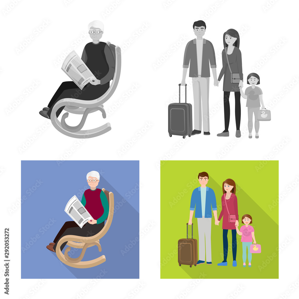 Vector design of character and avatar icon. Set of character and portrait stock symbol for web. Vector design of character and avatar icon. Set of character and portrait stock symbol for web.
