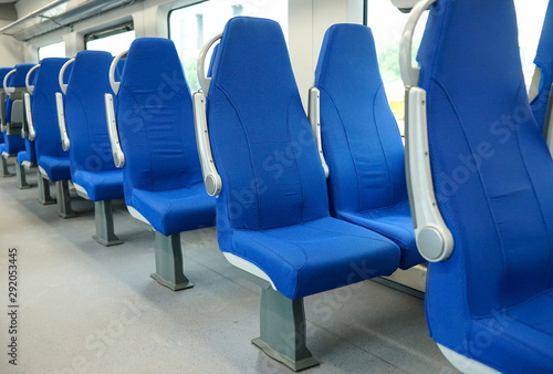 Empty new seats in the train