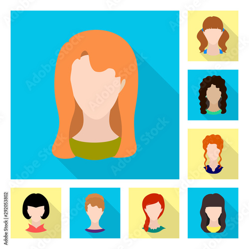 Vector illustration of avatar and dummy icon. Set of avatar and figure stock symbol for web.