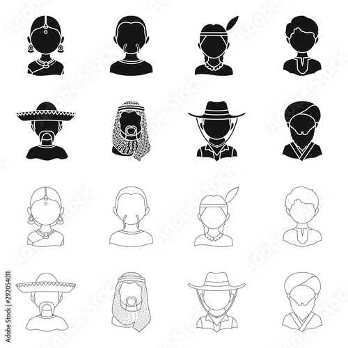 Vector design of imitator and resident symbol. Set of imitator and culture stock vector illustration.