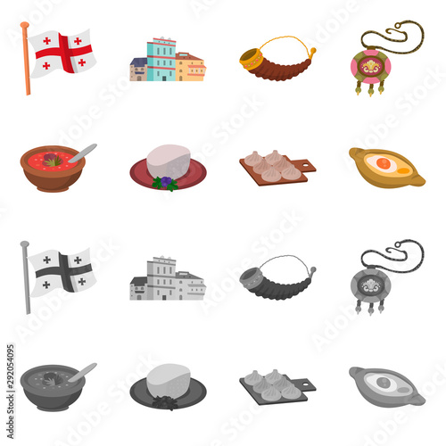 Isolated object of culture and sightseeing icon. Set of culture and originality vector icon for stock.