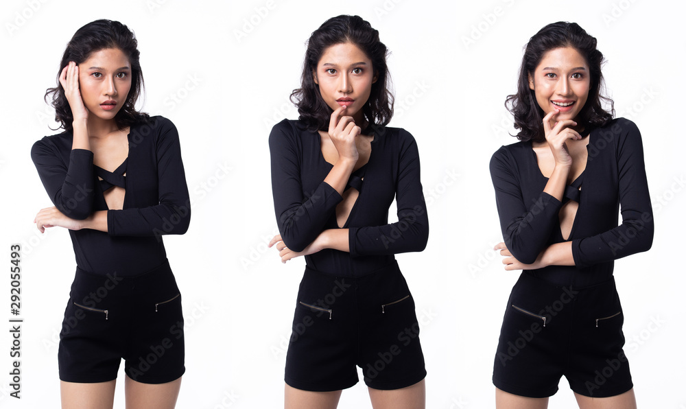 Half Body Snap Figure 20S Asian Woman Wear Blur Turquoise Stock Photo by  ©JadeThaiCatwalk 497371236