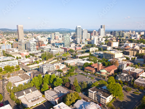 Portland city sunset aerial urban landscape views © Ben Vegel Visual